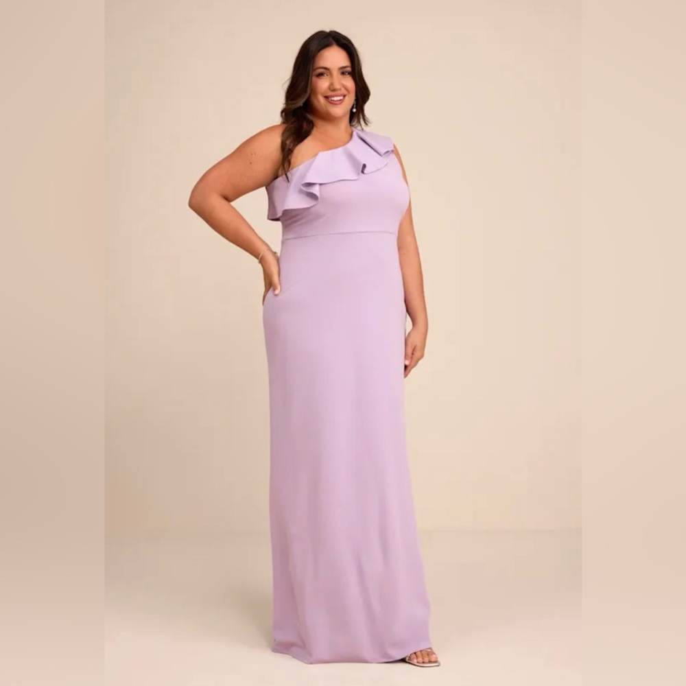 Lulus Last Forever Lavender One-Shoulder Ruffle Maxi Dress 3X NWT